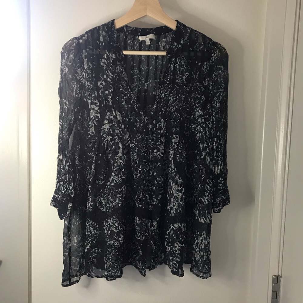 Joie Printed 100% Silk Tunic Top Size Small